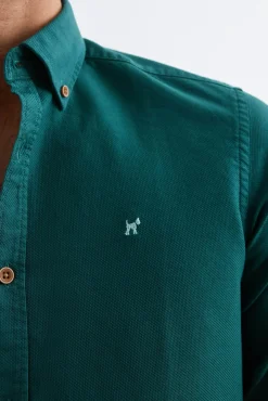 Williot Camisas-Camisa estruturada tingida em tecido Verde