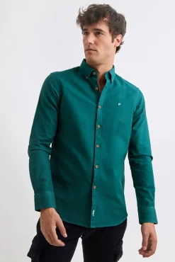 Williot Camisas-Camisa estruturada tingida em tecido Verde