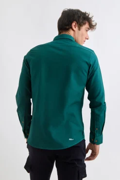 Williot Camisas-Camisa estruturada tingida em tecido Verde