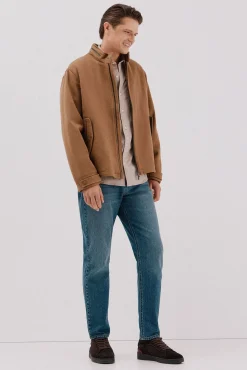 Cortefiel Camisas-Camisa flanela espinha Tostado