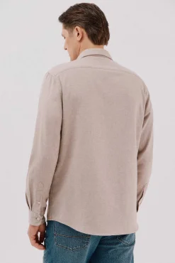 Cortefiel Camisas-Camisa flanela espinha Tostado