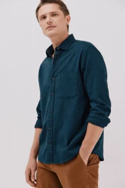 Cortefiel Camisas-Camisa flanela espinha Azul