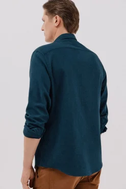 Cortefiel Camisas-Camisa flanela espinha Azul