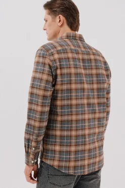 Cortefiel Camisas-Camisa flanela xadrez Castanho