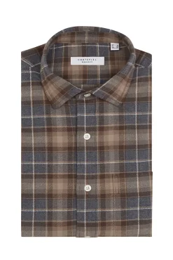 Cortefiel Camisas-Camisa flanela xadrez Castanho