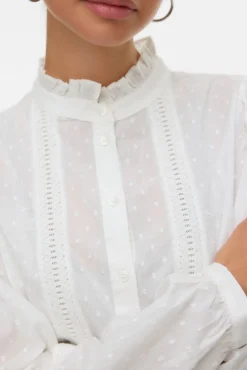 Vero Moda Blusas-Camisa fluida de manga comprida comprida Branco