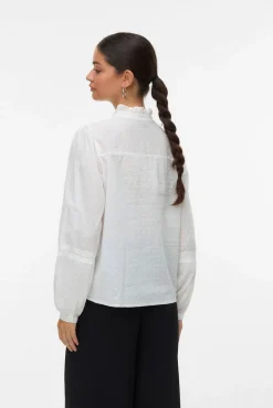 Vero Moda Blusas-Camisa fluida de manga comprida comprida Branco