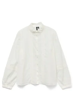 Vero Moda Blusas-Camisa fluida de manga comprida comprida Branco