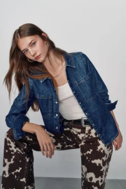 High Spirits Blusas-Camisa Golpeada azul