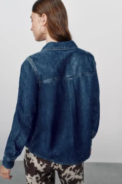 High Spirits Blusas-Camisa Golpeada azul