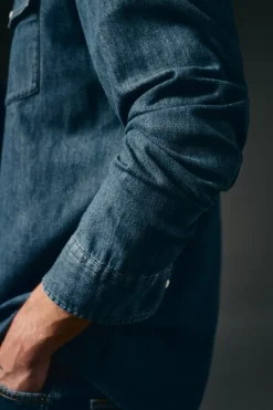 OOTO Camisas-Camisa jeans com bolsos Azul