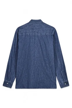 OOTO Camisas-Camisa jeans com bolsos Azul