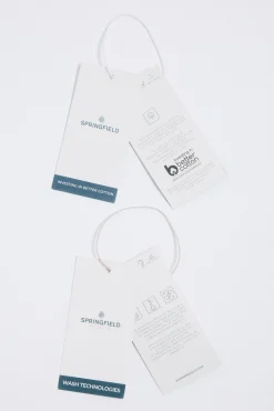 Springfield Blusas-Camisa jeans com bolsos azul