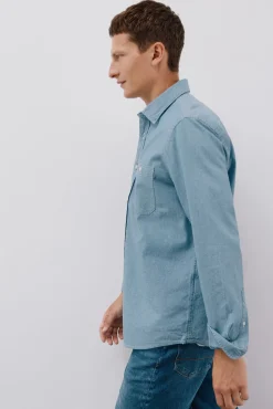 Cortefiel Camisas-Camisa jeans com dois bolsos Azul