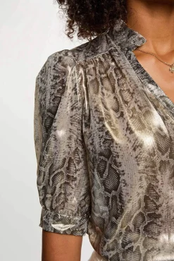 Morgan Blusas-Camisa justa com mangas bufantes Multicolorido