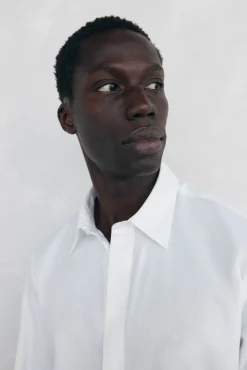 Pedro del Hierro Camisas-Camisa lisa fácil de passar Branco