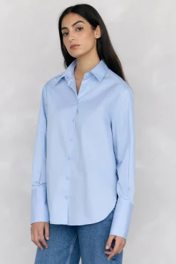 Pedro del Hierro Blusas-Camisa lisa oversized Azul