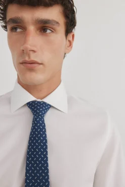 Pedro del Hierro Camisas|Camisas Clássicas-Camisa lisa sem ferro + abotoaduras resistentes a manchas Branco