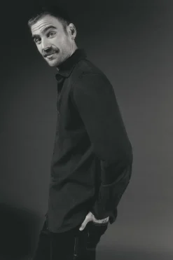 OOTO Camisas-Camisa liso de algodão tencel sarja Verde