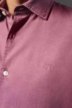 OOTO Camisas-Camisa liso de algodão tencel sarja Granada