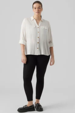 Vero Moda Curve Blusas-Camisa manga 3/4 tamanho grande Branco