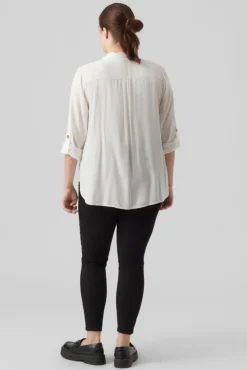 Vero Moda Curve Blusas-Camisa manga 3/4 tamanho grande Branco