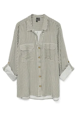Vero Moda Curve Blusas-Camisa manga 3/4 tamanho grande Branco