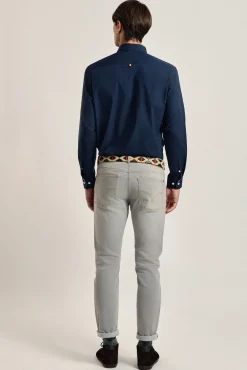 Valecuatro Camisas-Camisa masculina marinho Espanha Azul