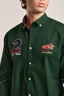 Valecuatro Camisas-Camisa masculina modelo cavalo Verde