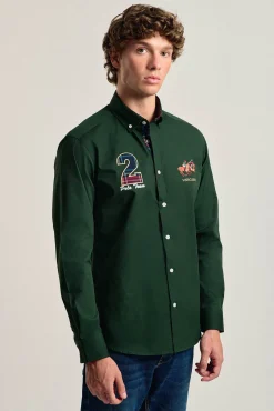 Valecuatro Camisas-Camisa masculina modelo cavalo Verde