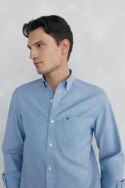 Pedro del Hierro Camisas-Camisa non-iron oxford liso Azul