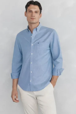 Pedro del Hierro Camisas-Camisa non-iron oxford liso Azul