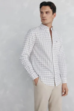 Pedro del Hierro Camisas-Camisa non-iron oxford quadrados Bordeaux