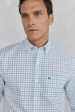 Pedro del Hierro Camisas-Camisa non-iron oxford quadrados Azul