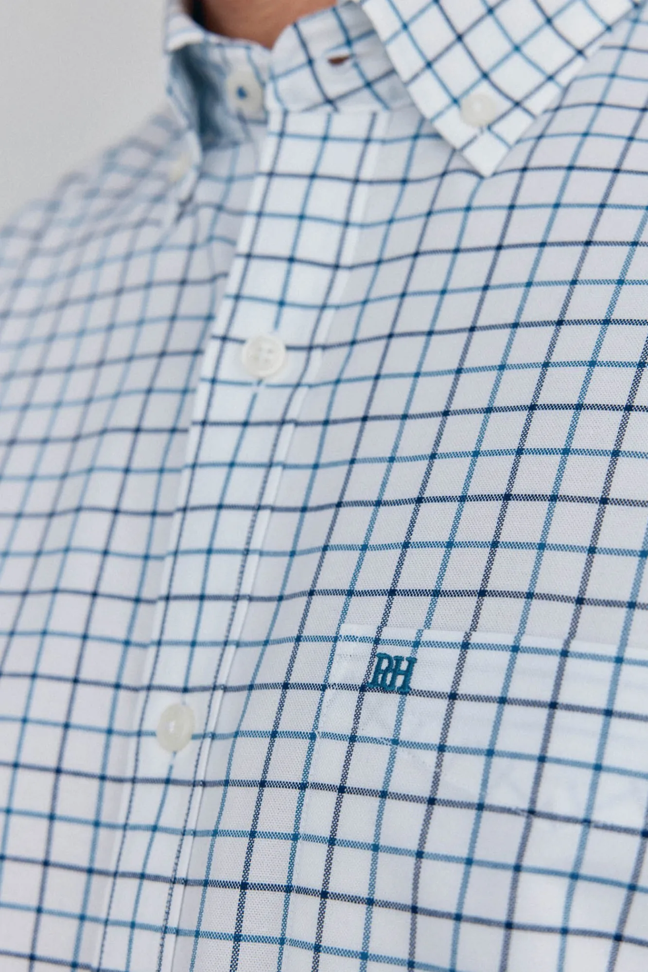 Pedro del Hierro Camisas-Camisa non-iron oxford quadrados Azul