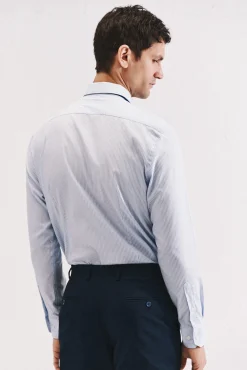 Cortefiel Camisas|Camisas Clássicas-Camisa ottoman corte slim fácil de engomar Azul