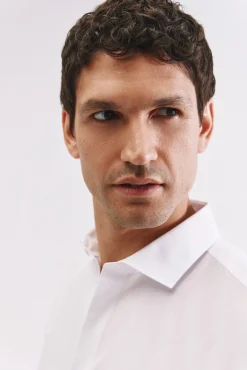 Cortefiel Camisas|Camisas Clássicas-Camisa ottoman corte slim fácil de engomar Branco