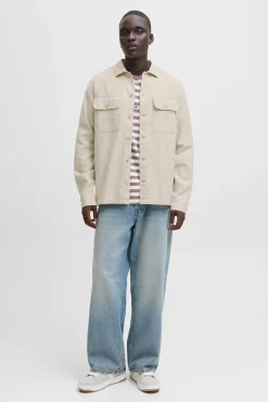 Jack & Jones Camisas-Camisa oversize com corte descontraído cinzento