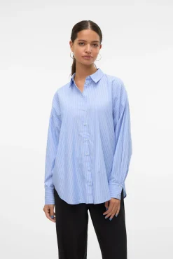 Vero Moda Blusas-Camisa oversize de manga comprida Azul