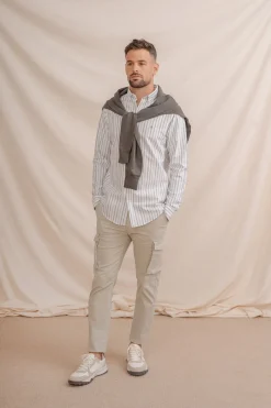 Celopman Camisas-Camisa Oxford verde