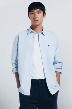 Springfield Camisas-Camisa Oxford azul