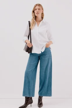 Cortefiel Blusas-Camisa oxford Branco