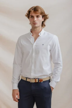 Celopman Camisas-Camisa Oxford branco