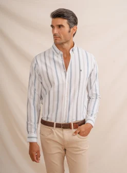 Celopman Camisas-Camisa Oxford azul