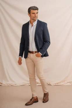 Celopman Camisas-Camisa Oxford azul