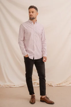 Celopman Camisas-Camisa Oxford vermelho