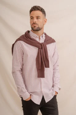 Celopman Camisas-Camisa Oxford vermelho