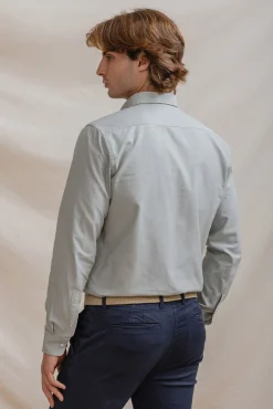 Celopman Camisas-Camisa Oxford verde