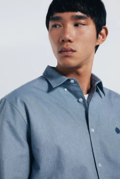 Springfield Camisas-Camisa Oxford azul