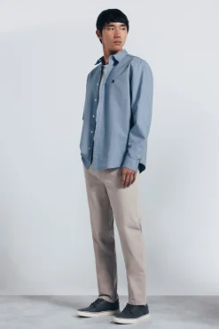 Springfield Camisas-Camisa Oxford azul